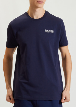 Синяя футболка Bikkembergs с логотипом, фото